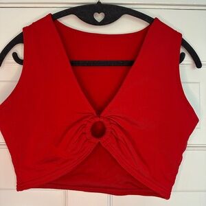 Red Sleeveless Soft Crop Top